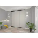 Дверь-купе 245.5x70.4 см МДФ цвет кашемир/черный узкий профиль