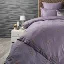Комплект постельного белья Arya home Nova жаккард семейный простыня 260x240 пододеяльник 160x220- 2 шт наволочки 50 x 70- 4 шт цвет фиолетовый