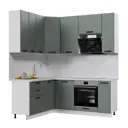 Кухонный гарнитур Стендмебель Призма УТ000588245 200x237x160 см ЛДСП цвет белый, светло-зеленый