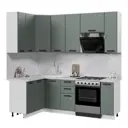 Кухонный гарнитур Стендмебель Призма УТ000588362 170x237x130 см ЛДСП цвет белый, светло-зеленый