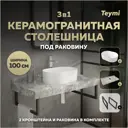 Столешница в ванную Teymi F14320 100x50см Камень цвет серый/серебристый