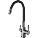 Смеситель для кухни Frap 282613 поворотный излив 30.8 см цвет сатин