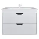 Тумба с раковиной для ванной подвесная Uperwood Modul 77x45x57 см белая/графит