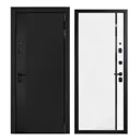 Входная дверь Buldoors 90 РP Техно правый 205x96см цвет черная шагрень/веллюто бьянко