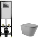 Комплект инсталляция с унитазом Cersanit S-IN-BLACK-Cg-wC0130 цвет серый