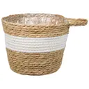 Кашпо Natural House Танзания Lishan-08 L 26.5x26.5x23 см 7.5 л бежевый/белый