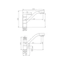 Смеситель для кухни Оптима ОП-13638 поворотный излив 22 см цвет черный