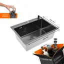 Мойка для кухни врезная с дозатором Glyph Gl36050B С Дозатором 50x60 см глубина чаши 20 см нержавеющая сталь цвет графит