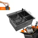 Мойка для кухни Glyph GL35044B/W02-114B/W302644B/W405B 44x50 см глубина чаши 22 см нержавеющая сталь цвет графит
