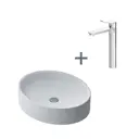 Раковина для ванной AM.PM накладная со смесителем X-Joy хром 55 см на столешницу