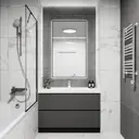 Зеркало с подсветкой в ванную One Mirror 120x80см сенсорное в алюминиевой раме цвет черное