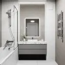 Зеркало с подсветкой в ванную One Mirror 90x60см сенсорное цвет серебро