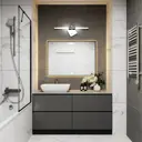 Зеркало с подсветкой в ванную One Mirror 100x80см сенсорное в алюминиевой раме цвет черное