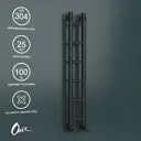 Полотенцесушитель водяной лестница Onix Classic PRO Black 80x10 см нижняя подводка 1/2" нержавеющая сталь цвет черный матовый