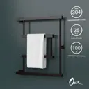 Полотенцесушитель водяной Е-образный Onix Vega Turn Left Black 50x60 см боковая подводка 1/2" нержавеющая сталь цвет черный матовый