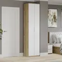 Шкаф распашной Трия 55x226x43 см ЛДСП цвет дуб крафт золотой/белый матовый