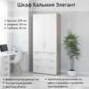 Шкаф Кальмия Элегант Stylint 90x45 см высота 209 см Ясень шимо/Белый