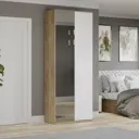 Шкаф распашной Трия Хилтон 90x226x43 см ЛДСП цвет дуб крафт золотой/белый матовый