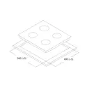 Газовая варочная панель Making oasis everywhere P-EW 58 см 4 конфорки цвет белый