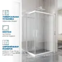 Душевой уголок Gutewetter 2991635611 прямоугольник 110x75см белый профиль эффект стекла прозрачный