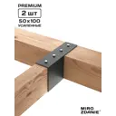 Кронштейн для перголы Mirozdanie Konekt 50x100 цвет графит 8 шт