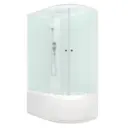 Душевая кабина Domani-Spa Delight Slim 128 high L DS01DS128LHWM00.MP.P, высокий поддон, белые стенки, сатин-матированное стекло, размер 120x80x218