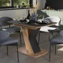 Стол кухонный ТриЯ Гарда 110-142x75x75 см каркас металл цвет дуб крафт золотой/графит