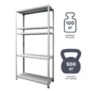 Стеллаж металлический 5 полок 200x100x30 см цвет серый нагрузка на полку 100 кг