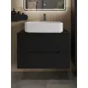 Тумба с раковиной подвесная TOPLINE TLLi-80TubMDF B07-600W 80 см цвет черный/белый