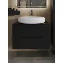 Тумба с раковиной подвесная TOPLINE TLLi-80TubMDF B08-640W 80 см цвет черный/белый