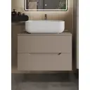 Тумба с раковиной подвесная Topline FLIPTUS80L-3600W 80 см цвет латте/белый