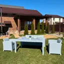 Набор садовой мебели для отдыха Royal family Lana Lux Dining S пластик серый / серебристый 4 предмета