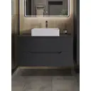 Тумба с раковиной подвесная Topline FLIPTUS100G-4500W 100 см цвет графит/белый