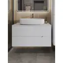 Тумба с раковиной подвесная Topline FLIPTUS100W-7675W 100 см цвет белый