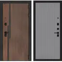 Входная дверь Лабиринт Кармина правый 205x88см цвет орех американский с патиной/серый софт рельеф П29