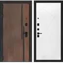 Входная дверь Лабиринт Кармина левый 205x88см цвет орех американский с патиной/белый софт с панелью П24