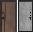 Входная дверь Лабиринт Кармина правый 205x88см цвет орех американский с патиной/бетон светлый с панелью П24