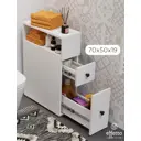 Пенал для ванной напольный Effetto Compact 19.2 см с ящиками цвет белый