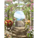 Фотообои флизелиновые Dekor vinil 200x260 см Фреска Арка с цветами