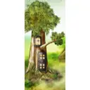 Наклейка для дверей и мебели Wallfix "Домик в дереве" 95x220 см, W065