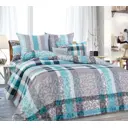 Комплект постельного белья Home Mercury Ментол 19221, семейный, сатин, разноцветный