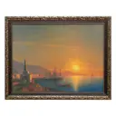 Картина в раме "Феодосийский залив (Восход солнца в Феодосии)", И.К. Айвазовский. 30x40 см