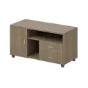 Тумба с выдвижными ящиками сервисная 2 ящика Феликс 122x64.80x53 см ЛДСП цвет дуб