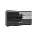 Комод 3 ящика 150x37x84.3 см МДФ цвет черный глянец