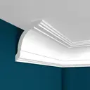 Гладкий потолочный плинтус (карниз) Перфект Плюс P08 2000x84x97 мм