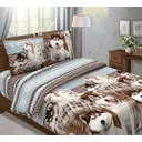 Пододеяльник Home Mercury Сибирские хаски 20954, 215x143 см, бязь, цвет коричневый