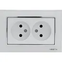 Розетка двойная встраиваемая Vesta-electric Exclusive White FRZ00040010STL цвет белый