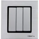 Выключатель встраиваемый Vesta-electric Exclusive Silver Metallic FVK050306STA 3 клавиши цвет серебристый