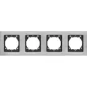 Рамка для розеток и выключателей Vesta-electric Exclusive Silver Metallic 4 поста цвет серебристый