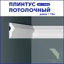 Плинтус Поставщикофф ПЛ-30 на стену и потолок из полистирола белый 1000x15 мм 16 штук
